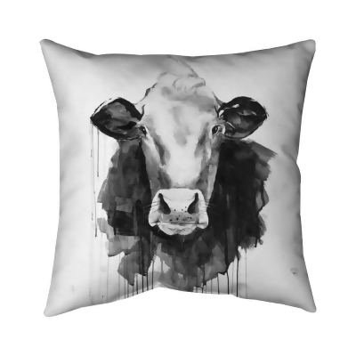 Begin Home Decor 5542-1818-AN370-1 18 x 18 in. Cow-Double Sided Print Outdoor Pillow Cover 