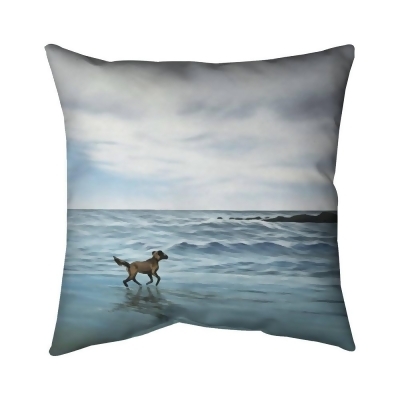 Begin Home Decor 5543-2020-CO152 20 x 20 in. Dog on the Beach-Double Sided Print Indoor Pillow Cover 