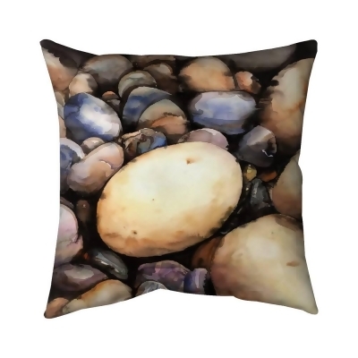 Begin Home Decor 5543-2020-LA148 20 x 20 in. Beach Pebbles-Double Sided Print Indoor Pillow Cover 