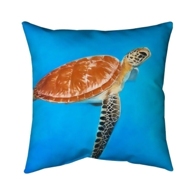 Begin Home Decor 5541-2020-AN275 20 x 20 in. Green Aquatic Turtle-Double Sided Print Indoor Pillow 