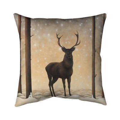 Begin Home Decor 5541-2020-AN284 20 x 20 in. Roe Deer In Winter-Double Sided Print Indoor Pillow 