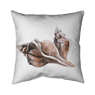 Begin Home Decor 5541-1818-CO128-2 18 x 18 in. Coral Horse Conch Seashells Neutral-Double Sided Print Indoor Pillow 
