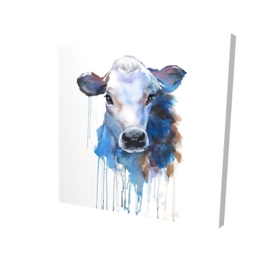 Begin Home Decor 2080-0808-AN369 8 x 8 in. Watercolor Jersey Cow-Print on Canvas 