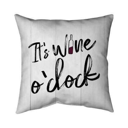 Begin Home Decor 5543-1818-QU32 18 x 18 in. Its Wine O Clock-Double Sided Print Indoor Pillow Cover