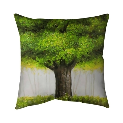 Begin Home Decor 5542-1616-LA84 16 x 16 in. Big Green Tree-Double Sided Print Outdoor Pillow Cover 