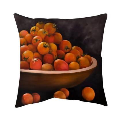 Begin Home Decor 5543-1616-GA57 16 x 16 in. Bowl of Cherry Tomatoes-Double Sided Print Indoor Pillow Cover 