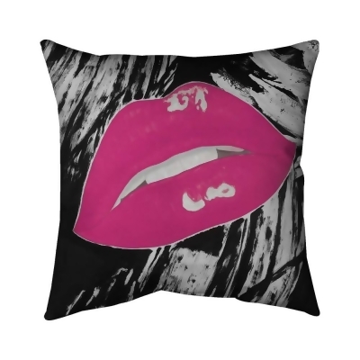 Begin Home Decor 5543-2020-FI56-1 20 x 20 in. Kissable Pink Glossy Lips-Double Sided Print Indoor Pillow Cover 