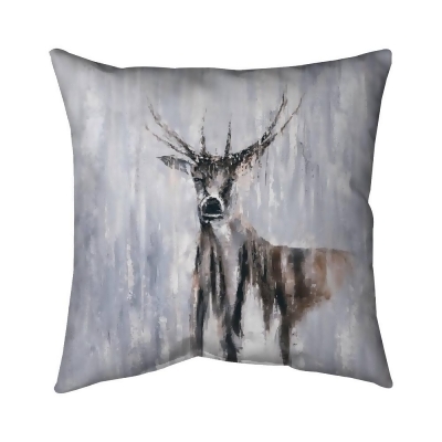 Begin Home Decor 5542-1818-AN93 18 x 18 in. Winter Abstract Deer-Double Sided Print Outdoor Pillow Cover 