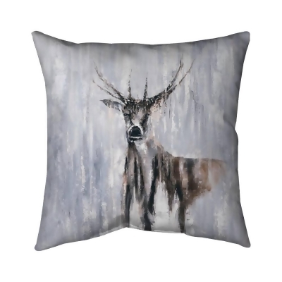 Begin Home Decor 5542-2020-AN93 20 x 20 in. Winter Abstract Deer-Double Sided Print Outdoor Pillow Cover 