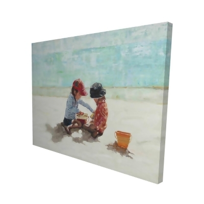Begin Home Decor 2080-1620-CO163 16 x 20 in. Little Girls At The Beach-Print on Canvas 