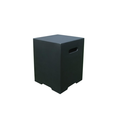 Elementi ONB021BK Square Tank Cover - Concrete Honed Black Color 