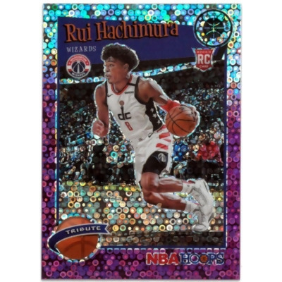 RDB Holdings & Consulting CTBL-035859 Rui Hachimura 2019-2020 NBA Hopps Premium Stock Tribute Purple Disco Prizm Rookie Card with RC No.300 Washington Wizards 