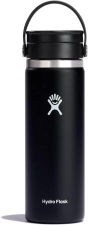 Hydro Flask W20BCX001 20 oz Wide Mouth Insulated Travel Coffee Mug & Water Bottle with Flex Sip Lid, Black 