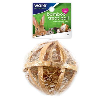 Ware Manufacturing 13098 Natural Critter Ware Bambo Treat Ball with Timothy Hay 