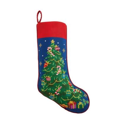 Peking Handicraft 31SJM9872NMC 11 x 18 in. Christmas Tree Embroidered Needlepoint Stocking 