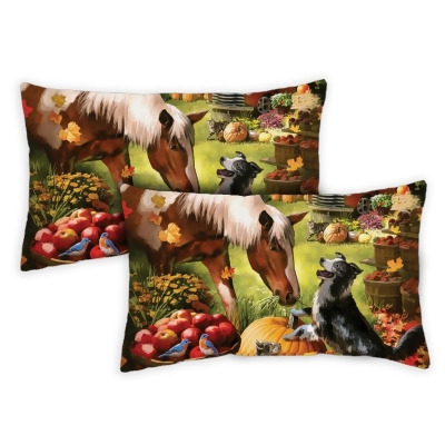 Toland Home Garden 771268 12 x 19 in. Autumn Farm Indoor & Outdoor Pillow Case - Set of 2 