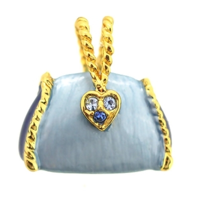 Fantasyard Swarovski Crystal Handbag Golden Pendant - Light Blue - 0.75 x 0.75 in. 