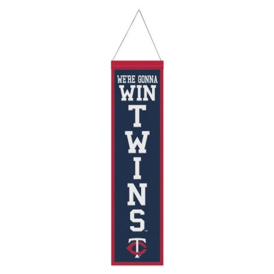 Wraft Fanatics 9416647780 8 x 32 in. MLB Minnesota Twins Wool Heritage Slogan Design Banner 