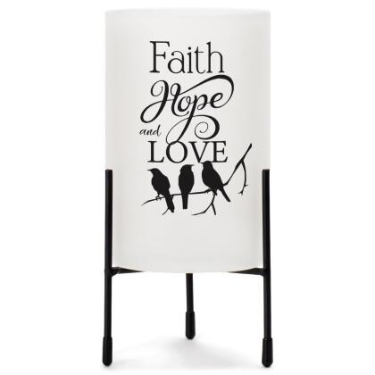 Dicksons HGC83SW Hurricane Candleholder Faith Hope & Love 
