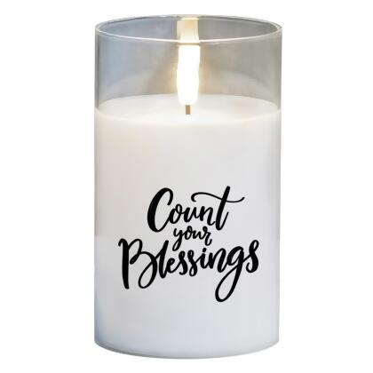 Dicksons PGC-04-51SWH LED Candle Count Blessings 4in White 