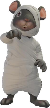 Queens of Christmas HWN-MOUSE-MUMMY-03 3 ft. Mummy Mouse Sculpture 