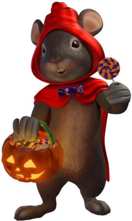 Queens of Christmas HWN-MOUSE-PKN-RRH-03 3 ft. Little Red Riding Hood Mouse Sculpture 