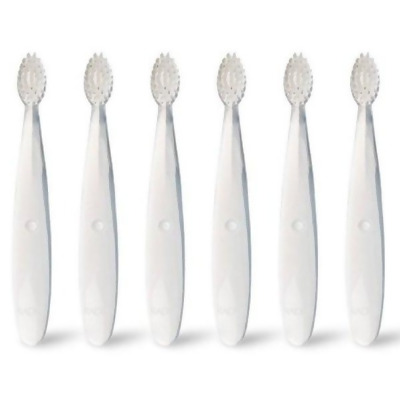 Radius 792462 Childrens Toothbrush Pure Brush Ultra Soft BPA Free ADA Accepted Designed Delicate Teeth for Kids 6 Months & up, Clear - Pack of 6 