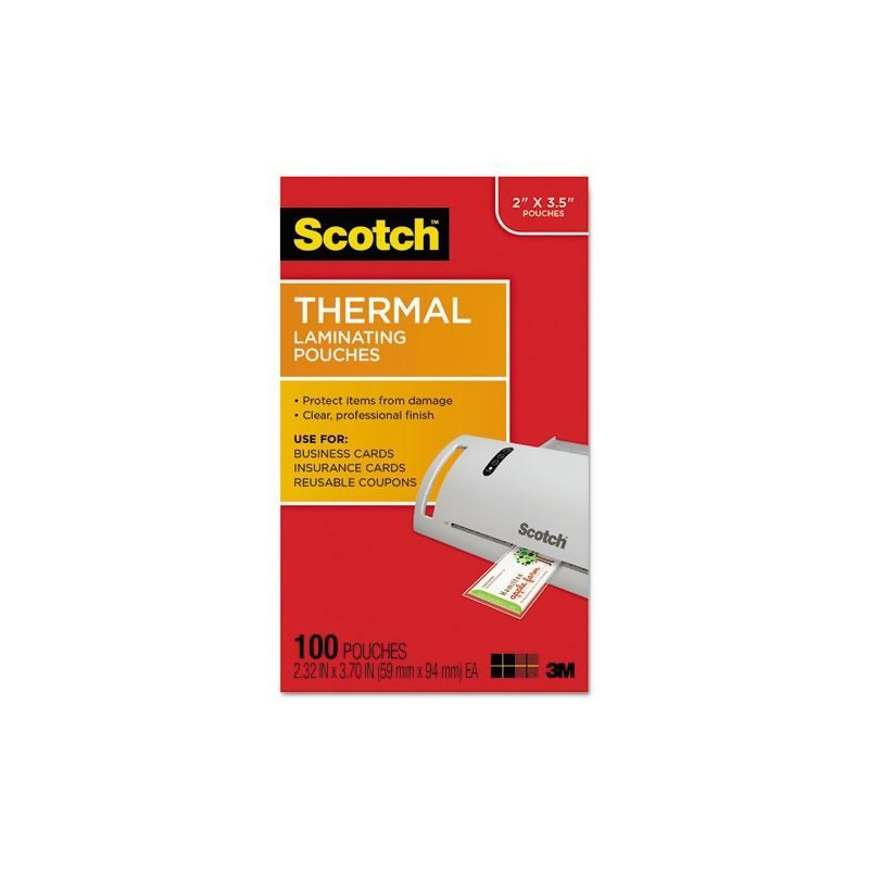 3M & Commercial Tape Div TP5851100 Business Card Size Thermal Laminating Pouches 5 Mil.