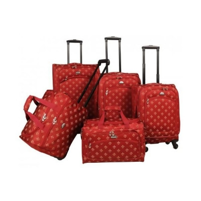 American Flyer 85700-5 RED AF Fleurdelis Luggage Set, Red - 5 Piece 