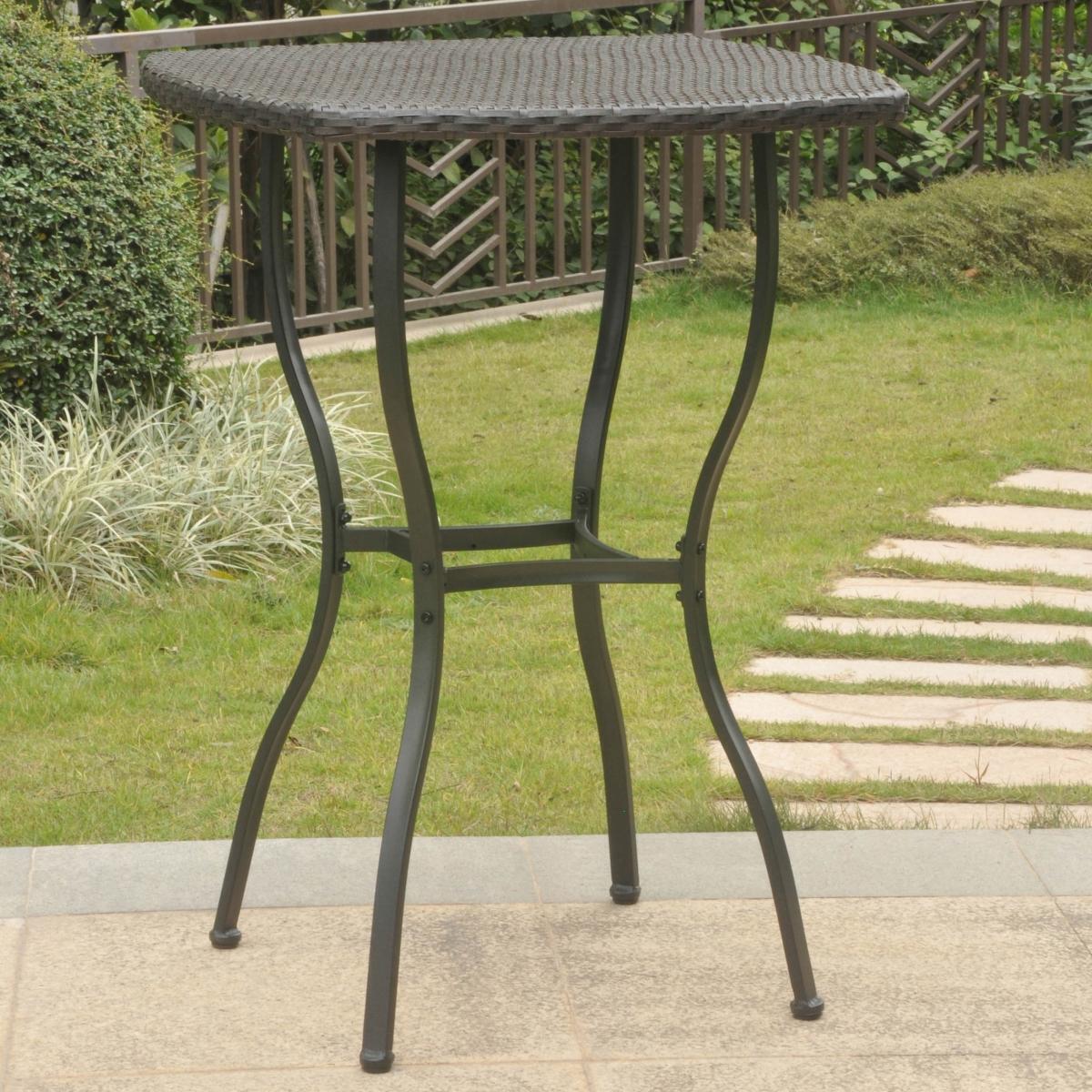 International Caravan Valencia Resin Wicker/Steel Bar Height Table International Caravan Valencia Resin Wicker/Steel Bar Height Table