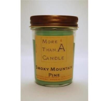 More Than A Candle SMP8J 8 oz Jelly Jar Soy Candle, Smoky Mountain Pine