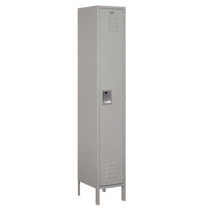 Salsbury Industries S-51165GY-A 6 ft. x 15 in. Extra Wide See-Through Assembled Metal Locker, Gray - 1 wide 