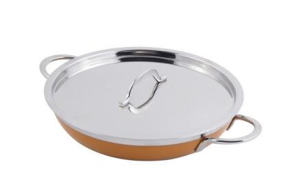 Bon Chef 60306YELLOW 11.75 x 2.37 in. Classic Country French Collection Saute 3 quart Pan & Skillet with Cover Double Handle, Yellow - 4 oz