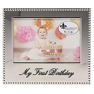 LawrenceFrames 290764 4 x 6 in. My First Birthday Picture Frame, Silver 