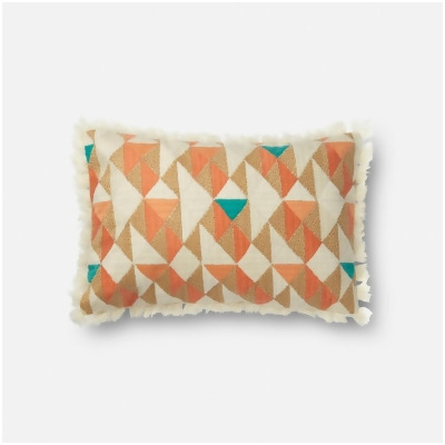 Loloi Rugs DSETP0631ORMLPIL5 13 x 21 in. Down Insert Decorative Pillow, Orange & Multicolor 