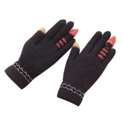 Panda Superstore PS-CLO2474963011-SUE00648 Girls Cute Cartoon Woollen Knitted Fingers Gloves, Royal Blue 