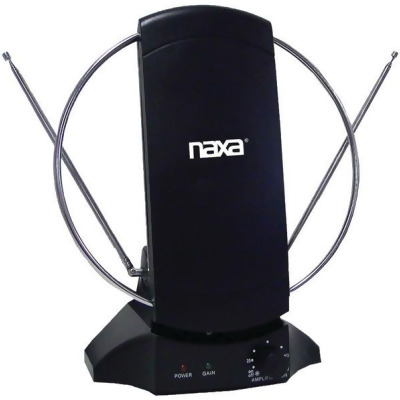 Naxa NAA-308 High-Powered Amplified ATSC, HDTV & FM Antenna - Black 