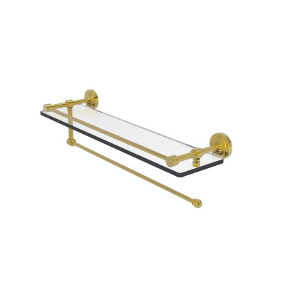 Allied Brass DT-1PT-22-GAL-UNL Dottingham Collection Paper Towel Holder with 22 in. Gallery Glass Shelf, Unlacquered Brass 