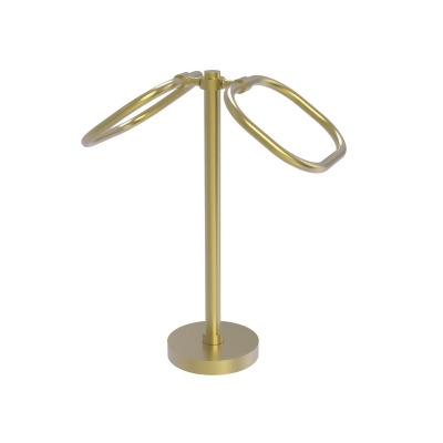 Allied Brass TB-20-SBR Two Ring Oval Guest Towel Holder, Satin Brass 