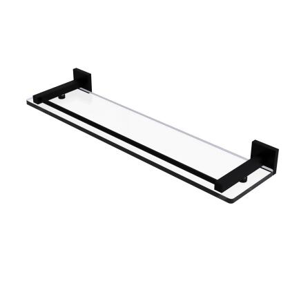 Allied Brass MT-1-22-GAL-BKM Montero Collection 22 in. Glass Shelf with Gallery Rail, Matte Black