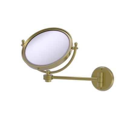 Allied Brass WM-5D-4X-SBR 8 in. Dotted Style Wall Mounted Make-Up Mirror 4X Magnification, Satin Brass 