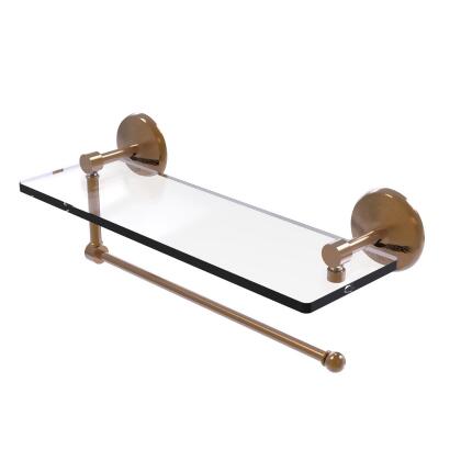 Allied Brass PMC-1PT-16-BBR Prestige Monte Carlo Collection Paper Towel Holder with 16 in. Glass Shelf, Brushed Bronze 