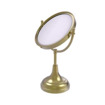 Allied Brass DM-2-3X-SBR Smooth Ring Style 8 in. Vanity Top Make-Up Mirror 3X Magnification, Satin Brass 
