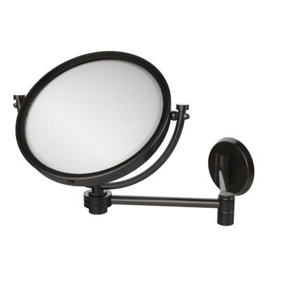 Allied Brass WM-6D-2X-ORB 8 in. Wall Mounted Extending Make-Up Mirror 2X Magnification with Dotted Accent, Oil Rubbed Bronze 