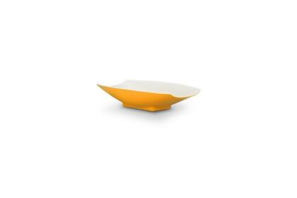 Bon Chef 53701-2ToneYellow 8 x 4.75 x 2 in. Melamine Curves Bowl with Yellow Outside & White Inside, 8 oz 