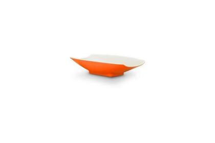 Bon Chef 53701-2ToneOrange 8 x 4.75 x 2 in. Melamine Curves Bowl with Orange Outside & White Inside, 8 oz 