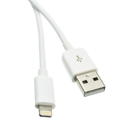 Cable Wholesale 10U2-05101.5WH Apple Lightning Authorized White iPhone, iPad, iPod, USB Charge & Sync Cable - 1.5 ft. 