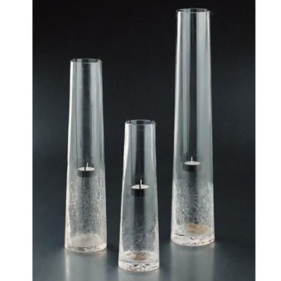 Diamond Star 83500 Glass Crackled Candle Holder, Clear 