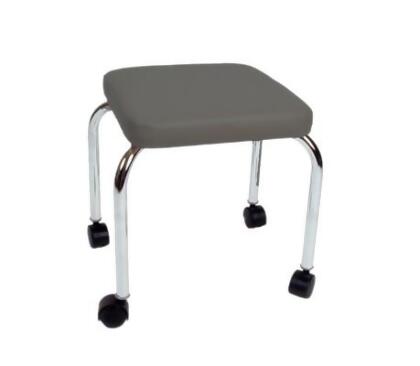 Fabrication Enterprises 16-1602 Mobile Treatment Physical Therapy Stool, Square Top, Gray 
