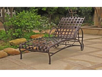 International Caravan 3571-SGL-BZ Santa Fe Nailhead Single Multi Position Chaise Lounge, Bronze